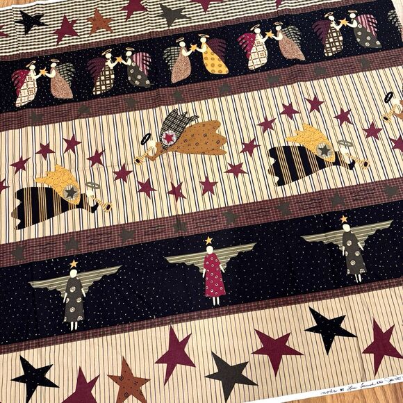 Vtg Moda ANGEL Stripe Cotton Fabric Quilt Bundle Moda Barmmock & Patak Xmas - Picture 3 of 9